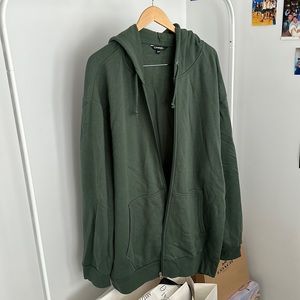 Green Oversized zip-up